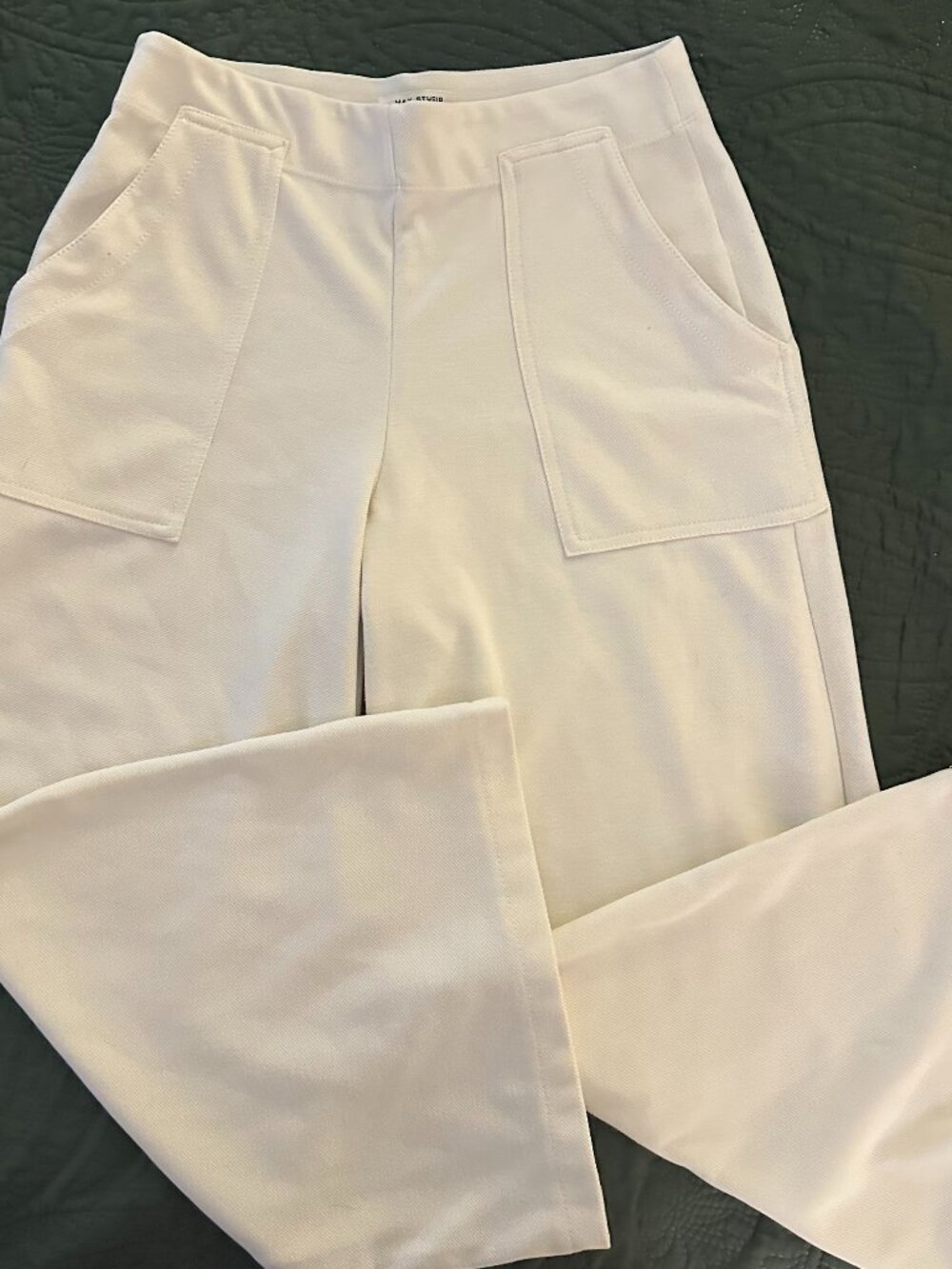 Max Studio London Cream Wide Leg Utility Pants Size Small